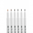 日本美輝防水繪圖軟咀筆 - 啡色系6支裝MARVY Drawing Brush Liner - Brown tone 6pack