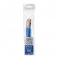 溫莎牛頓Cotman水彩畫筆4支#1套裝(圓頭#1,#4,#6, 平頭 10mm)WINSOR & NEWTON Cotman Brush Pack Short Handle 4Pk (1) (R#1,#4,#6, F 10mm)
