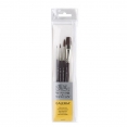 溫莎牛頓GALERIA長桿畫筆4支套裝(圓頭#0, #3,#6, 平頭 12mm)WINSOR & NEWTON Galeria Brush Short Handle 4Pk (R#0, #3,#6, F 12mm)