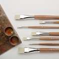 溫莎牛頓畫家油彩平頭仿豬鬃毛纖維畫筆WINSOR & NEWTON Artists' Oil Synthetic Hog Brush Bright 