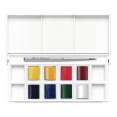 溫莎牛頓COTMAN水彩8色半磚連畫筆套裝 - FloralW&N Cotman Watercolour 8Hp Pocket Set - Floral