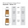 溫莎牛頓Cotman水彩777系列平頭透明桿畫筆WINSOR & NEWTON Cotman 777 One Stroke Flat Short Handle