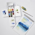 溫莎牛頓COTMAN水彩 12色半磚高雅寫生套裝W&N COTMAN Watercolour Field Box 12 Half Pan Set with Water Carrier