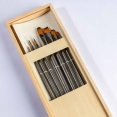 蒙瑪特長桿纖維塑膠彩畫筆木盒套裝7支Mont Marte Acrylic Brush Set in Wooden Box 7pcs