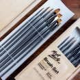 蒙瑪特長桿纖維塑膠彩畫筆木盒套裝7支Mont Marte Acrylic Brush Set in Wooden Box 7pcs