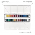 溫莎牛頓COTMAN水彩24色半磚鐵盒套裝W&N Cotman Watercolour 24 Half Pan Set Metal Box