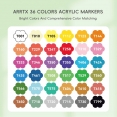 Arrtx Direct Liquid Ink 系列塑膠彩軟咀麥克筆36色套裝Arrtx Direct Liquid Ink Acrylic Brush Marker 36 Colour Set