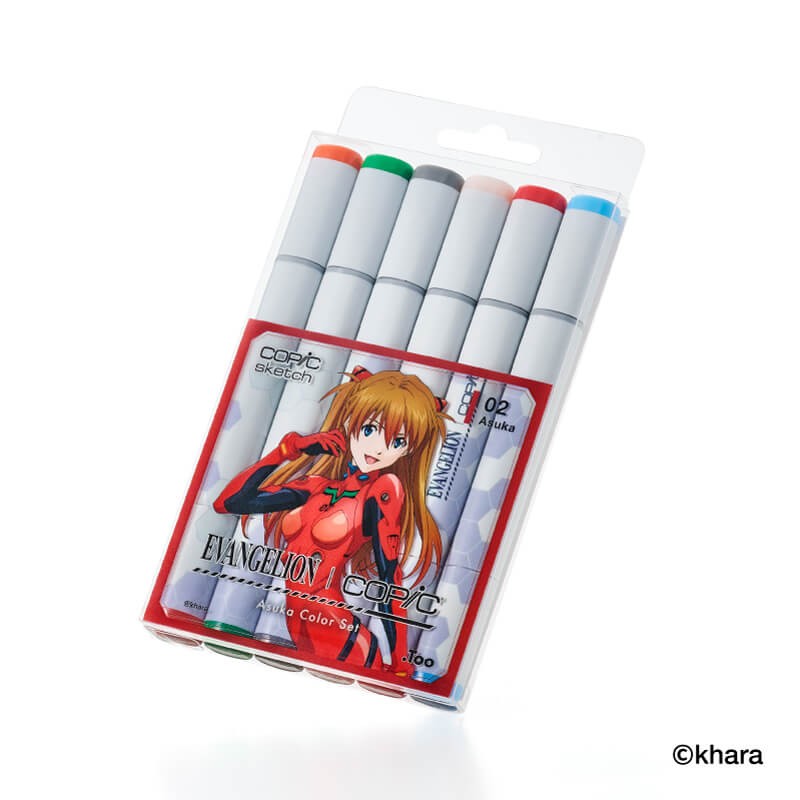 新世紀福音戰士 EVA x Copic Sketch 麥克筆6枝限量套裝 - 明日香