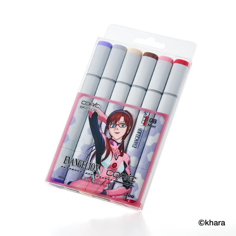 新世紀福音戰士 EVA x Copic Sketch 麥克筆6枝限量套裝 - 真希波