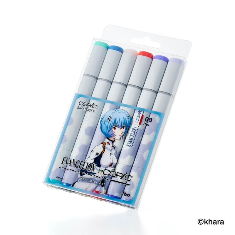 新世紀福音戰士 EVA x Copic Sketch 麥克筆6枝限量套裝 - 綾波麗