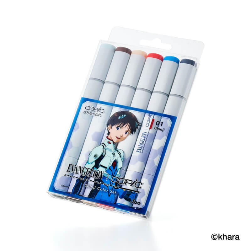新世紀福音戰士 EVA x Copic Sketch 麥克筆6枝限量套裝 - 碇真嗣